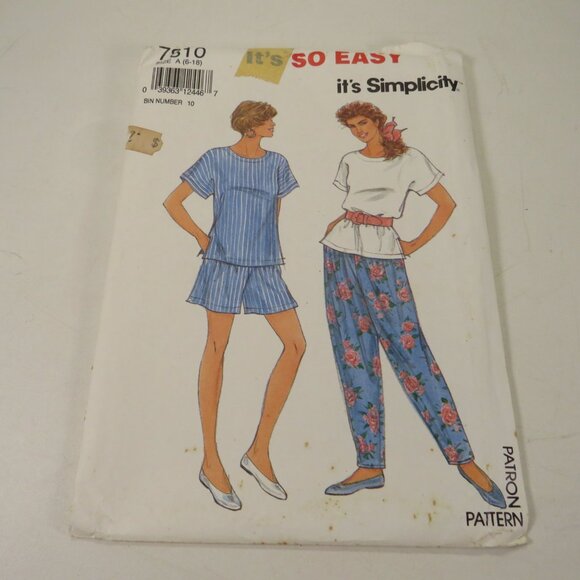 Simplicity 7810 clothing pattern EASY top, shorts, pants 6-12 - Picture 1 of 6